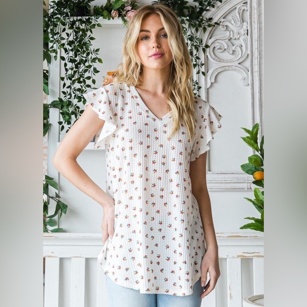 HEIMISH USA White Floral Knit Top - Picture 2 of 7
